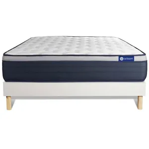 ACTISOM Ensemble matelas Mémoire de forme ACTIMEMO MAX 120x190 cm Maxi épaisseur 7zones de confort + sommier 120 x 190 cm Blanc pas cher