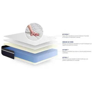 ACTISOM Ensemble ACTIMEMO CONFORT Matelas mémoire de forme 120x200 cm Maxi épaisseur 7zones de confort + som 120 x 200 cm Blanc pas cher