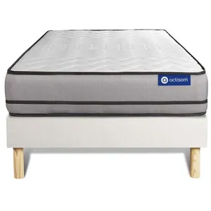 Comparateur de prix : Ensemble matelas ACTILATEX 80x190cm 2 faces à MÉMOIRE DE FORME + LATEX 3zones de confort + sommier K 80 x 190 cm Blanc