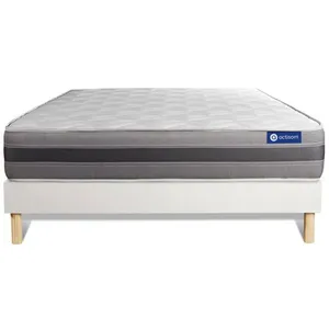 Actisom Ensemble Matelas Actilatex Relax Latex Et Memoire De Forme 120x200 Cm Maxi Epaisseur 5zones De Confort + Sommier Kit Blanc pas cher