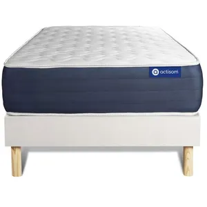 ACTISOM Ensemble matelas Latex et Mémoire de forme ACTILATEX SLEEP 80x190 5zones de confort + sommier KIT bl 80 x 190 cm Blanc pas cher