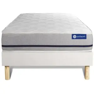 ACTISOM Ensemble matelas 120x190 ACTIFLEX SOFT 3zones de confort + sommier KIT blanc pas cher