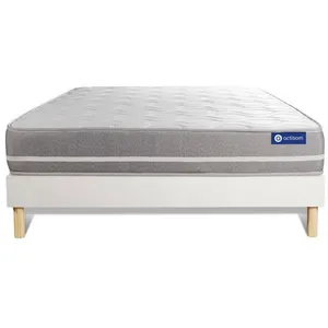 Actisom Ensemble Matelas Ressorts Ensaches Actiflex Touch 120x200 3zones De Confort + Sommier Kit Blanc pas cher