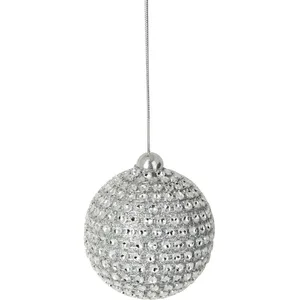 1001kdo - 6 boules argenté strass de noel pas cher