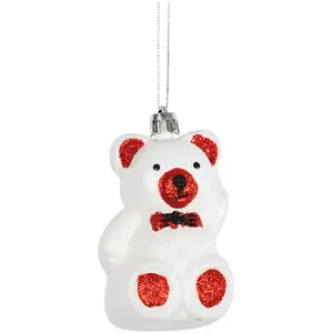 1001KDO 1 boule de noel Ourson blanc pas cher