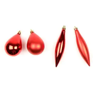 1001KDO 4 boules de sapin de noel olive et glacon rougeVendu parrakuten