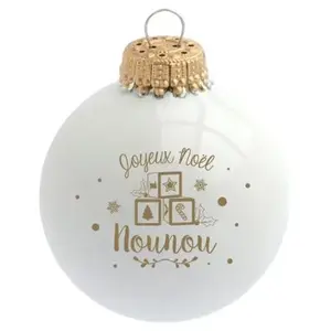 Baubels Boule de Noël Joyeux Noël Nounou pas cher