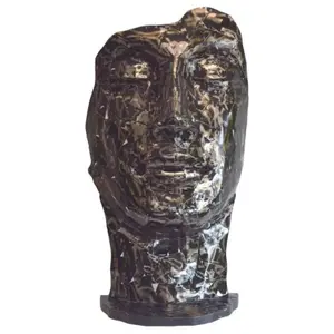 JARDINEX Statue visage métal mosaïque 108 cm - Gris anthracite pas cher