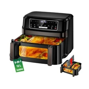 HOOFCOKEAR Friteuse à air chaud XXL 12L une ou double chambres réglabl...