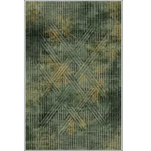 MANI TEXTILE Tapis FISUN Vert 80x150cm pas cher