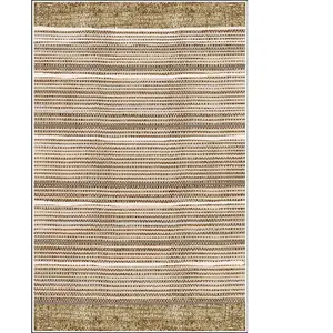 MANI TEXTILE Tapis Bahar Beige Blanc 80x150cm pas cher