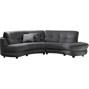 Canapé en tissu luxe 5/6 places BRENNER gris foncé, côté accoudoir gau... pas cher