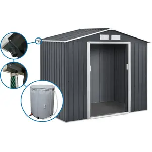 Abri de jardin métal- "Vegas"- 2,7 m² avec gouttetière et récupérateur... pas cher