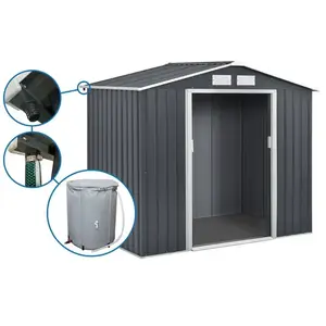 Abri de jardin métal - "Vegas" - 5.29 m² avec gouttière et récupérateu... pas cher