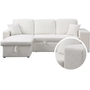 Habitat et jardin Canapé D'angle Bouclettes Convertible/Reversible "Ax... pas cher