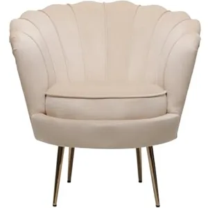 Habitat et jardin Fauteuil En Velours "Floria" - 75 X 68 X 77.5cm - Beige