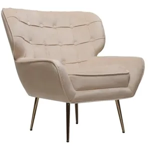 Habitat et Jardin Fauteuil en velours "Austin" - 79 x 71 x 79.5 cm - BeigeVendu parrakuten