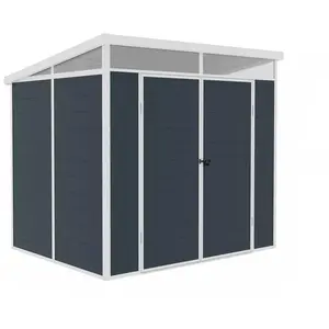 Abri de jardin "Detroit" en résine - Gris - 4.54m² - 1.91 x 2.38 m pas cher
