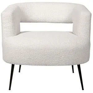 Comparateur de prix : Habitat et Jardin Fauteuil en tissu bouclette "iris" - Blanc