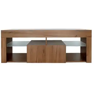 Comparateur de prix : Habitat et jardin Meuble Tv Design Bois "Hugo" - 140 X 40 X 50 Cm - Marron