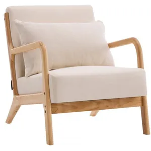 Comparateur de prix : Habitat et Jardin Fauteuil "Clinton" en bois style scandinave - Beige