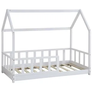 Habitat et Jardin Lit cabane en bois "Charlotte" - Blanc - 80 x 160 cm