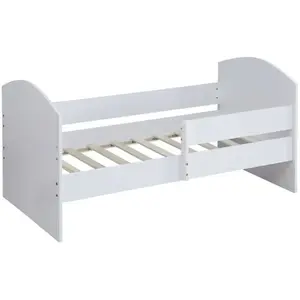 Habitat et Jardin Lit enfant avec barrière "Victoria" - Bois - Blanc - 80 x 160 cm pas cher