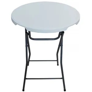 Habitat et Jardin Table haute pliante en plastique Ø 80 cm "Lili" - blanc pas cher