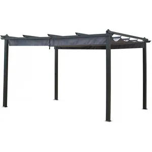 HABITAT ET JARDIN Pergola aluminium avec toit rétractable - 3 x 4 m - Anthracite pas cher