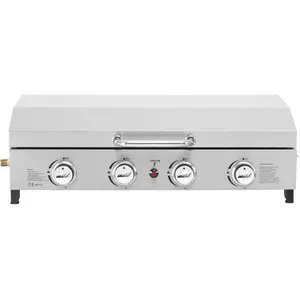 Plancha gaz - HABITAT ET JARDIN - Fasto - 4 Brûleurs - 10 kW - Gris