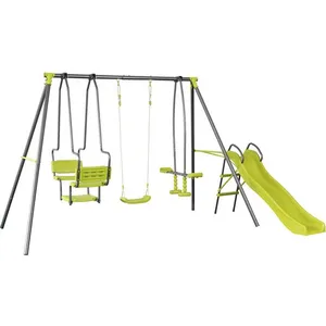 Comparateur de prix : HABITAT ET JARDIN Portique en métal - Ludo II - 4 agrès - 315 x 225 x 195 cm - Vert - Pour enfants à partir de 3 ans