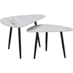 Comparateur de prix : Habitat et jardin Lot De 2 Tables Basses Gigognes En Céramique "Terra"...