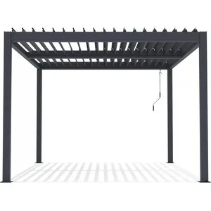 HABITAT ET JARDIN Pergola bioclimatique en aluminium "Windsor" - 3 x 4 m - AnthraciteVendu parrakuten