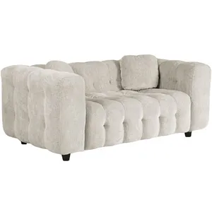 Canapé droit en tissu chenille Vendome - 2 places - Beige