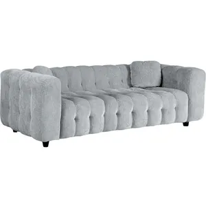 Canapé droit en tissu chenille Vendome - 3 places - Gris