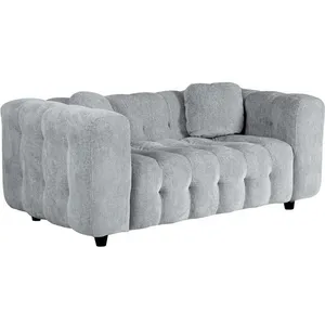 Canapé droit en tissu chenille Vendome - 2 places - Gris