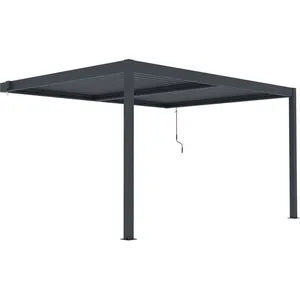 Pergola adossée en aluminium Windsor - Gris anthracite - 3 x 4 m pas cher