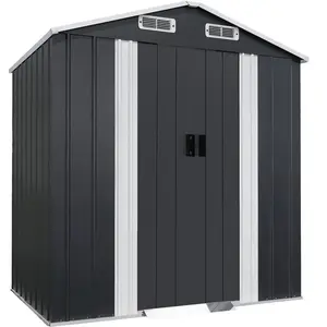 Abri de jardin en métal avec porte coulissante Boston - 217 m² - Gris pas cher