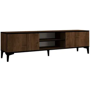 Meuble TV en bois "Erem" - 180 x 40 x 45 cm - NoyerNoir pas cher