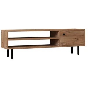 Comparateur de prix : Meuble TV en bois "Avila" - 120 x 30 x 38 cm - Pin atlantique