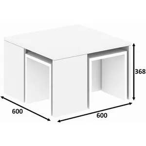 Habitat et jardin Ensemble de tables basses en bois "Ortanca" - 60 x 60 x 37 cm - Blanc pas cher