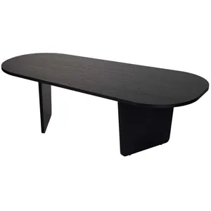 Table basse en bois Ovalis - 130 x 65 x 40 cm - Bois Noir pas cher