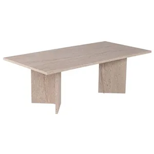 Table basse en bois Sabin - 60 x 119 x 40 cm - Travertin pas cher