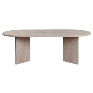Table basse en bois Sable - 60 x 119 x 40 cm - Travertin pas cher