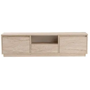 Meuble TV en bois Vanguard - 160 x 29 x 42 cm - Travertin pas cher