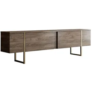 Meuble TV en bois Luxe - 180 x 30 x 50 cm - NoyerOr pas cher