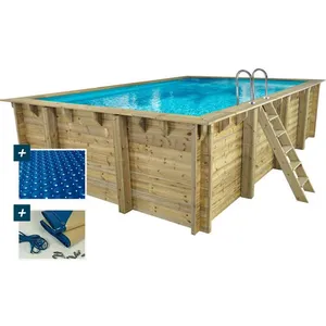 Comparateur de prix : Habitat et jardin Piscine bois rectangle " Panama 130 "- 6.20 x 4.10 x...