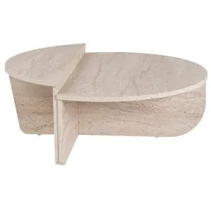 Comparateur de prix : Table basse en bois Orion - 90 x 60 x 30 cm - Travertin