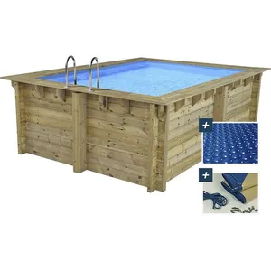 Habitat et jardin Piscine bois rectangle " Maldives " - 3.20 x 3.20 x ...