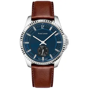 Montre Homme METROPOLITAIN Cadran Bleu Bracelet Cuir Brun pas cher